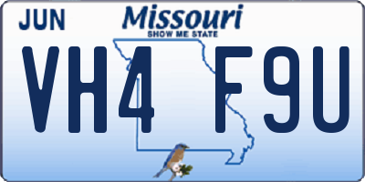 MO license plate VH4F9U