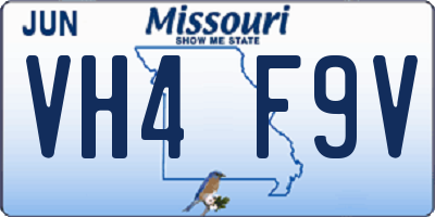 MO license plate VH4F9V