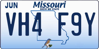 MO license plate VH4F9Y