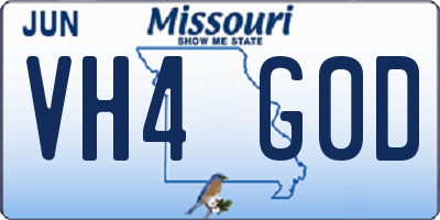 MO license plate VH4G0D