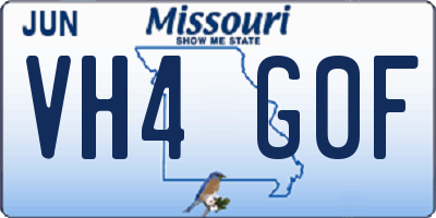 MO license plate VH4G0F