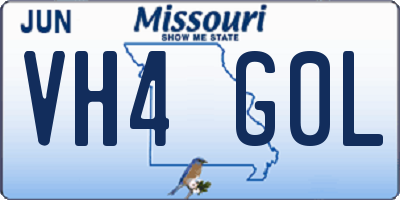MO license plate VH4G0L