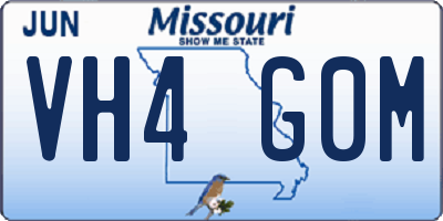 MO license plate VH4G0M