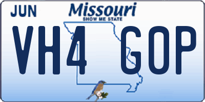 MO license plate VH4G0P