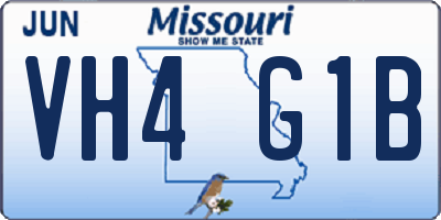 MO license plate VH4G1B