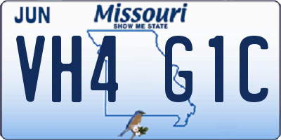 MO license plate VH4G1C