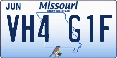 MO license plate VH4G1F