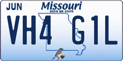 MO license plate VH4G1L