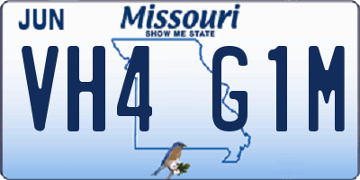 MO license plate VH4G1M