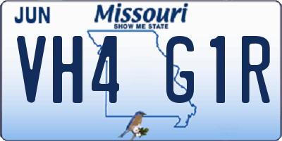 MO license plate VH4G1R