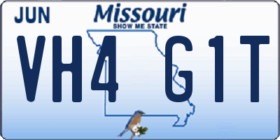 MO license plate VH4G1T