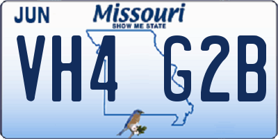 MO license plate VH4G2B