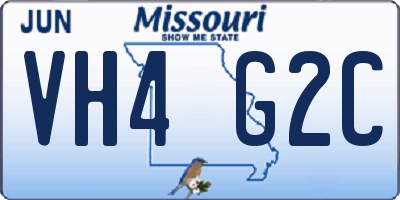 MO license plate VH4G2C