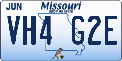 MO license plate VH4G2E