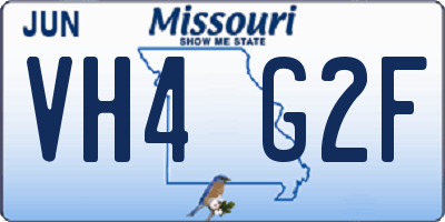 MO license plate VH4G2F