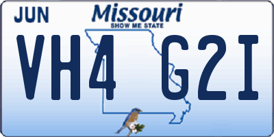 MO license plate VH4G2I