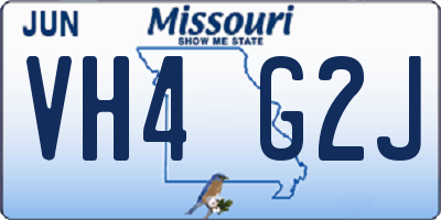 MO license plate VH4G2J