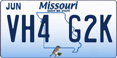 MO license plate VH4G2K
