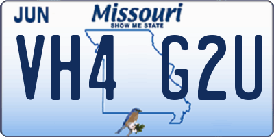 MO license plate VH4G2U