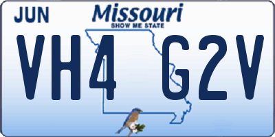 MO license plate VH4G2V