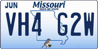 MO license plate VH4G2W
