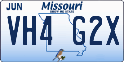 MO license plate VH4G2X