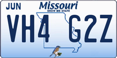 MO license plate VH4G2Z