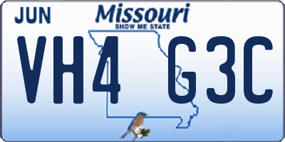 MO license plate VH4G3C