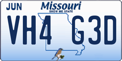 MO license plate VH4G3D