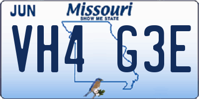 MO license plate VH4G3E