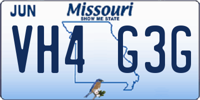 MO license plate VH4G3G