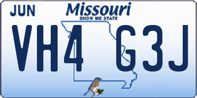MO license plate VH4G3J