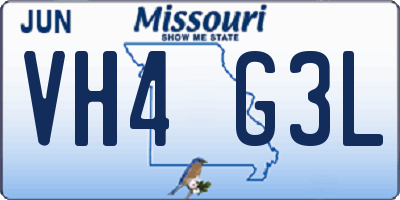 MO license plate VH4G3L