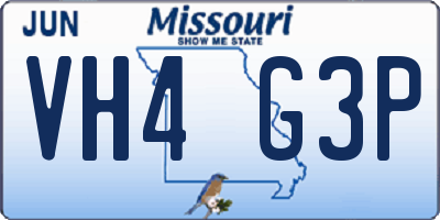 MO license plate VH4G3P