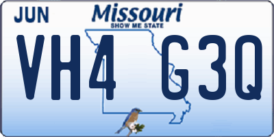 MO license plate VH4G3Q