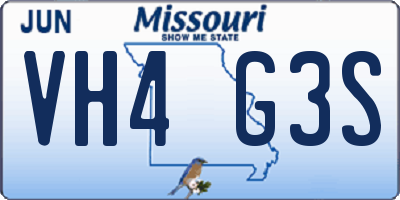 MO license plate VH4G3S