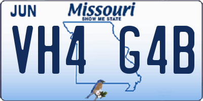 MO license plate VH4G4B