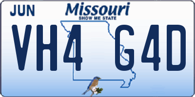 MO license plate VH4G4D