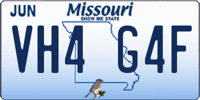 MO license plate VH4G4F