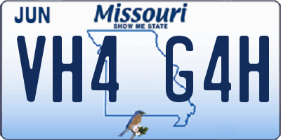MO license plate VH4G4H