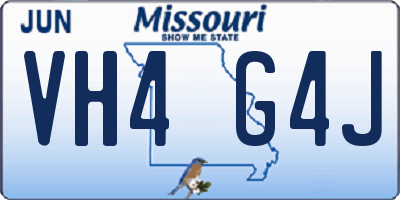 MO license plate VH4G4J
