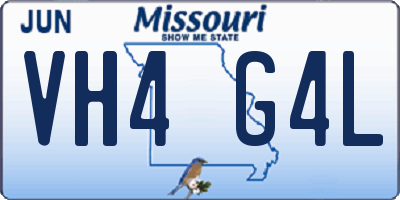 MO license plate VH4G4L