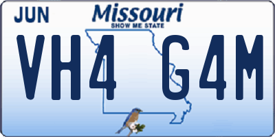 MO license plate VH4G4M