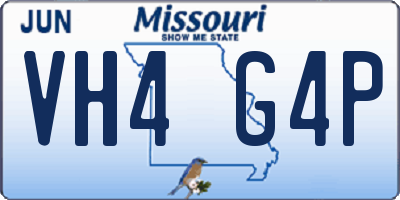 MO license plate VH4G4P