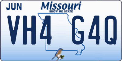 MO license plate VH4G4Q