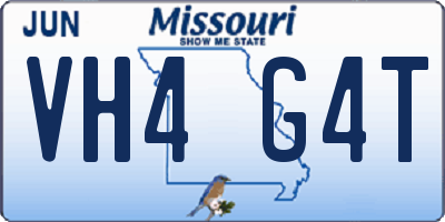 MO license plate VH4G4T