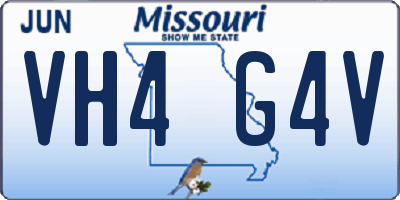 MO license plate VH4G4V