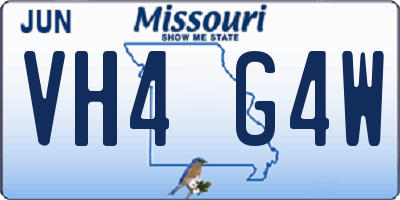 MO license plate VH4G4W