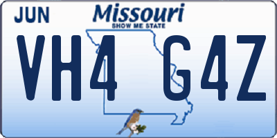 MO license plate VH4G4Z
