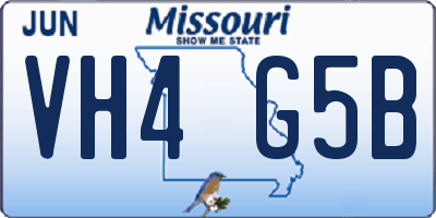 MO license plate VH4G5B